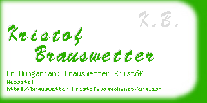 kristof brauswetter business card
